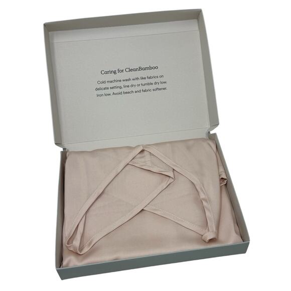 Ettitude Sateen Cami In Oat Organic Bamboo Lyocell Layering Lounge Size M NEW - Picture 3 of 5